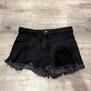 Black shredded shorts, kids size 13-14,bought at five below